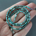 1.9mm Rare Malacholla Cube Beads 15” ( Malachite + Chrysocolla)