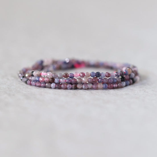 1.9mm Ruby Sapphire Faceted Beads Tiny Genuine Gemstone Small Beads 15” Strand for DIY Jewelry Making Beading