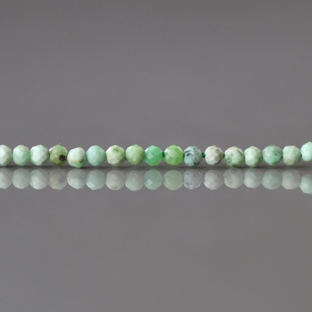 1.9mm Variscite Micro Faceted Beads 15" Green Rare Gemstone Beads for Jewelry Making Beading Gift Crafter