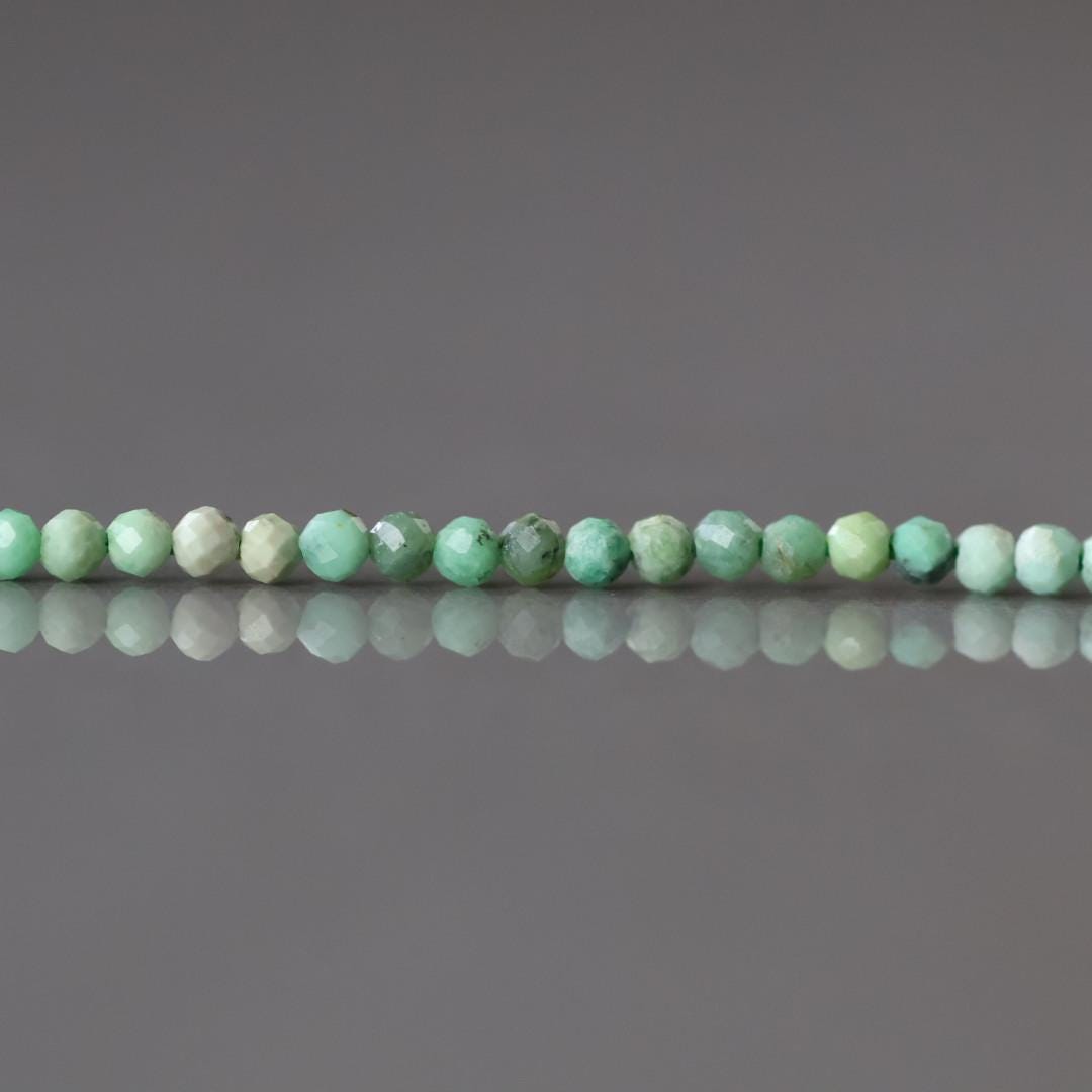 1.9mm Variscite Micro Faceted Beads 15" Green Rare Gemstone Beads for Jewelry Making Beading Gift Crafter