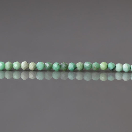 1.9mm Variscite Micro Faceted Beads 15" Green Rare Gemstone Beads for Jewelry Making Beading Gift Crafter