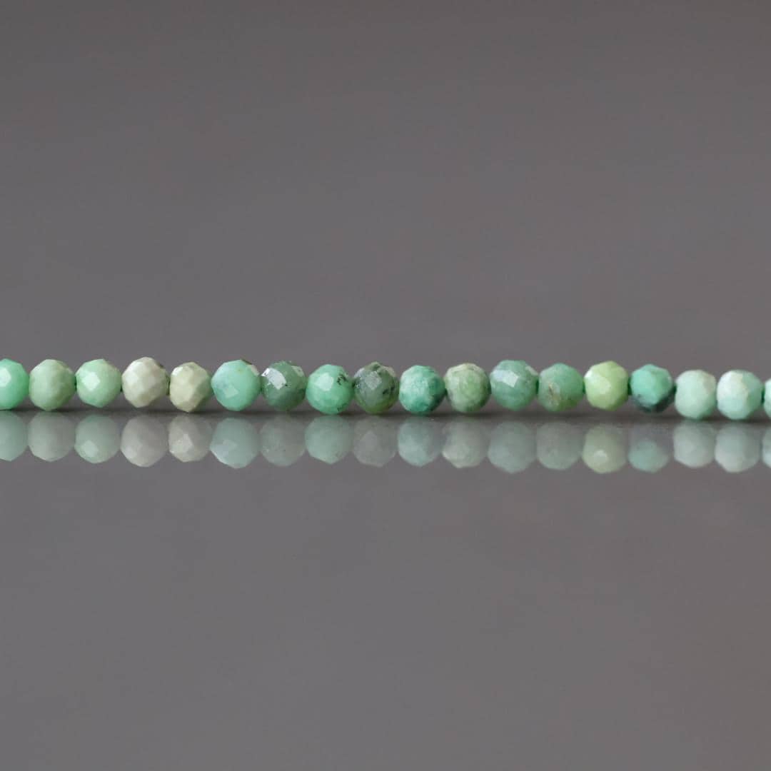1.9mm Variscite Beads ‚Äì Tiny Faceted Round Natural Gemstone 15" Strand