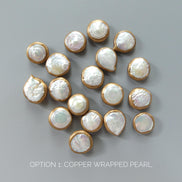 1 Piece Copper Wrapped Turquoise Coin Beads Green Blue Gemstone Beads Copper Wrapped Pearl Coin Beads Jewelry Making DIY Earrings Pendant
