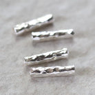 1 Thai Karen Hill Tribe Silver Bar Tube Bead Hammered Fine Silver Tube for DIY Jewelry Making
