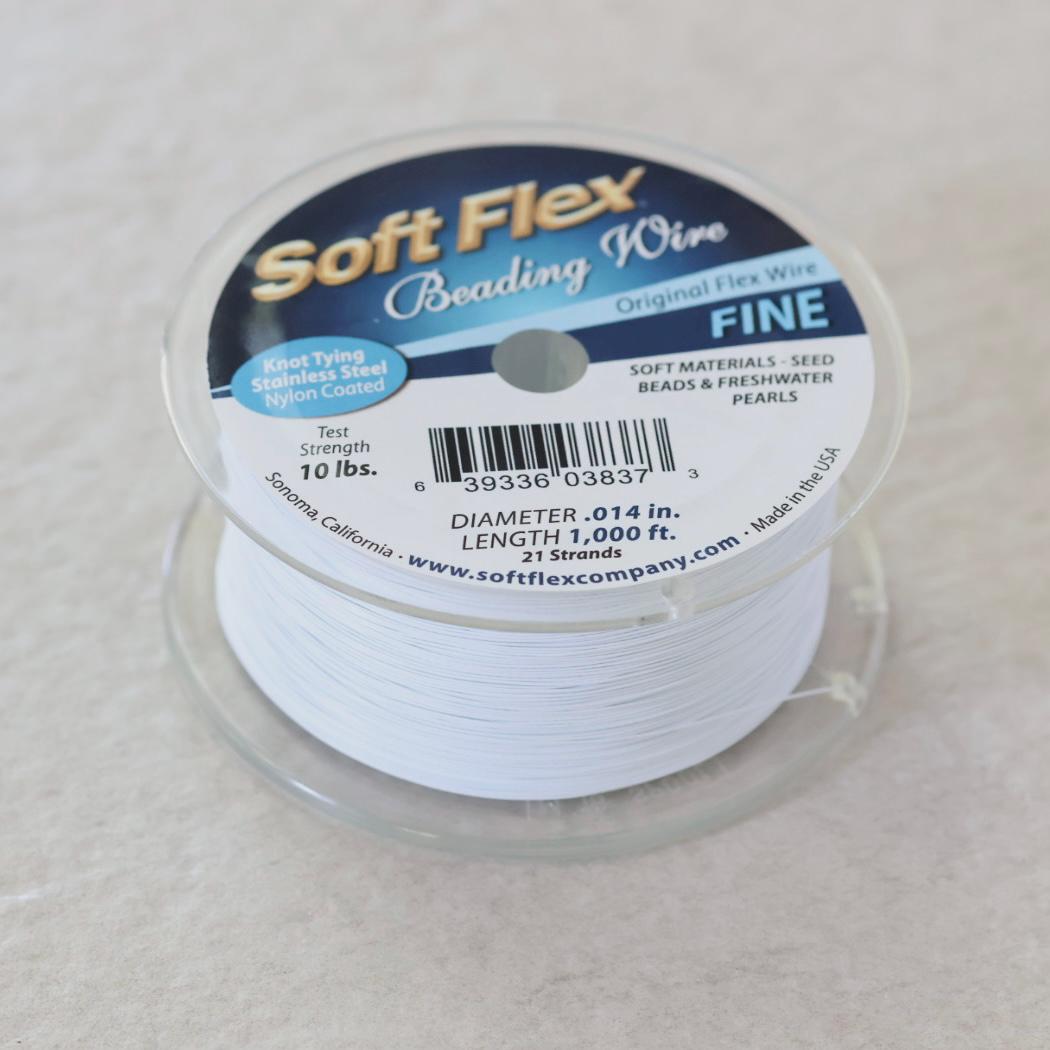 1000 Ft Soft Flex Beading Wire White Fine 0.014 in 0.36mm Necklace Bracelet Wire