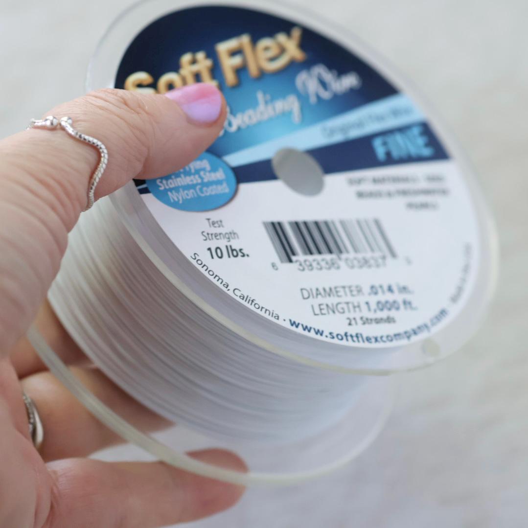 1000 Ft Soft Flex Beading Wire White Fine 0.014 in 0.36mm Necklace Bracelet Wire