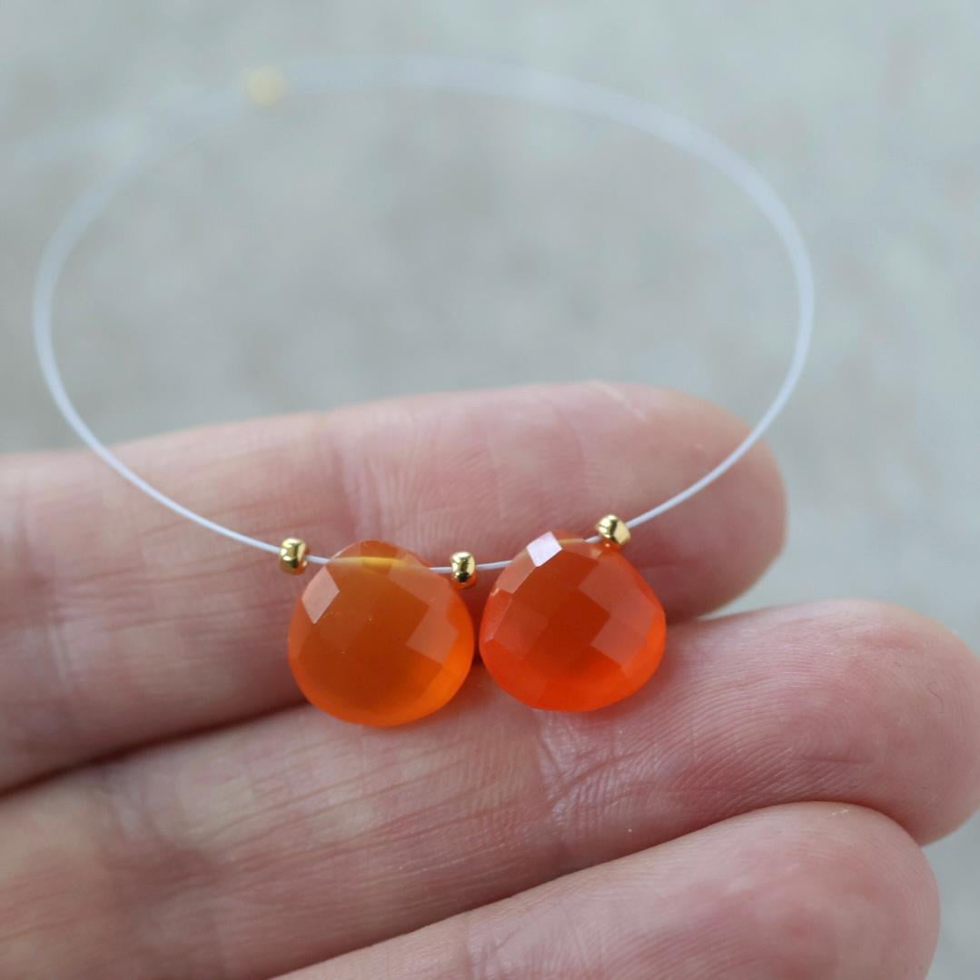 10mm AAA Carnelian Rectangle Beads Faceted Heart Briolettes Drops Natural Gemstone for DIY Jewelry Making Supplies Earrings Pendant
