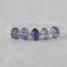 10mm AAA Iolite Beads Faceted Rondelles 5 Pcs Natural Blue Gemstone for DIY Jewelry Making