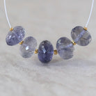 10mm AAA Iolite Beads Faceted Rondelles 5 Pcs Natural Blue Gemstone for DIY Jewelry Making