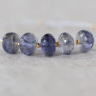 10mm AAA Iolite Beads Faceted Rondelles 5 Pcs Natural Blue Gemstone for DIY Jewelry Making
