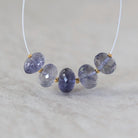 10mm AAA Iolite Beads Faceted Rondelles 5 Pcs Natural Blue Gemstone for DIY Jewelry Making