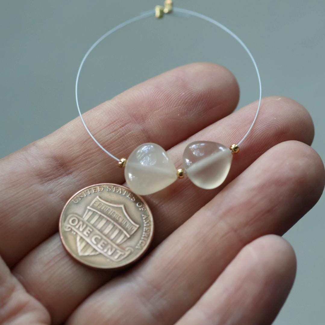 10mm AAA White Moonstone Heart Beads Smooth 2 Pcs Natural Gemstone for DIY Jewelry Making Necklace Earrings Supplies