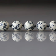 10mm Dalmatian Jasper Beads Smooth Genuine Small Spotted Jasper Kiwi Beads Gemstone Beads for Jewelry Making Beading Gift Crafter