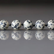 10mm Dalmatian Jasper Beads - Smooth Round Natural Gemstone