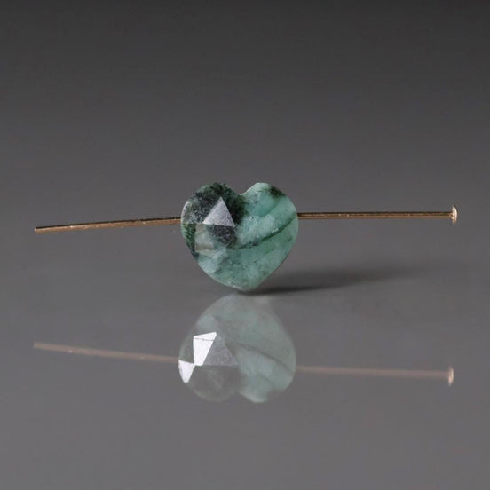 Natural Emerald Heart Bead Faceted 10mm Briolette Stone Gemstone Bead for DIY Jewelry Making Gift Beads May Birthstone