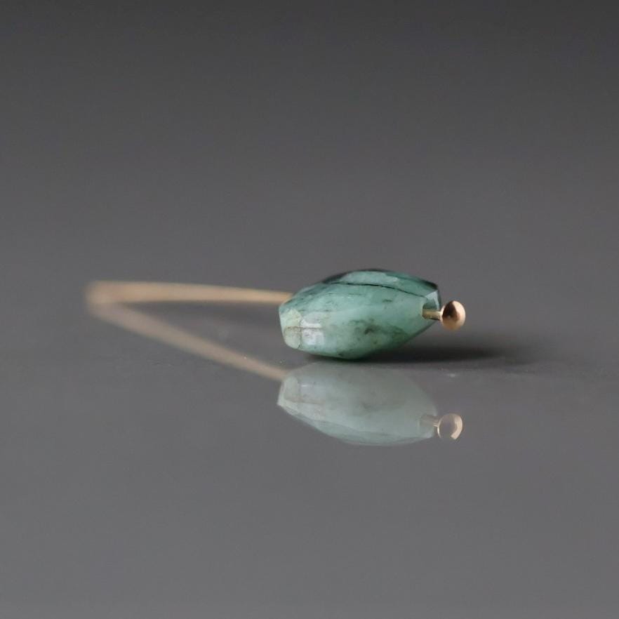Natural Emerald Heart Bead Faceted 10mm Briolette Stone Gemstone Bead for DIY Jewelry Making Gift Beads May Birthstone