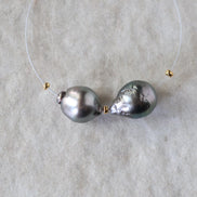 10mm Genuine Gray Tahitian Pearl Beads Baroque Organic 2 PCs DIY Jewelry Making Supplies Earrings