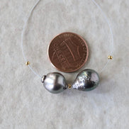 10mm Genuine Gray Tahitian Pearl Beads Baroque Organic 2 PCs DIY Jewelry Making Supplies Earrings