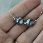 10mm Genuine Gray Tahitian Pearl Beads Baroque Organic 2 PCs DIY Jewelry Making Supplies Earrings