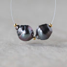 10mm Genuine Gray Tahitian Pearl Beads Baroque Organic 2 PCs DIY Jewelry Making Supplies Earrings