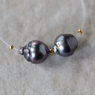 10mm Genuine Gray Tahitian Pearl Beads Baroque Organic 2 PCs DIY Jewelry Making Supplies Earrings