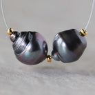 10mm Genuine Gray Tahitian Pearl Beads Baroque Organic 2 PCs DIY Jewelry Making Supplies Earrings