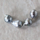 10mm Genuine Silver Gray Tahitian Pearl Beads Baroque Organic 4 PCs DIY Jewelry Making Supplies Earrings