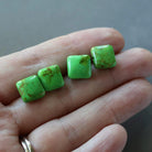 10mm Arizona Turquoise Beads - Square Flat Natural Gemstone