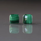 10mm Malachite Beads - Smooth Square Natural Gemstone 2 Pcs