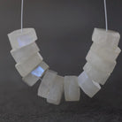 10mm Natural Rainbow Moonstone Beads Cylinder Washers Tyre Gemstones for DIY Jewelry Making