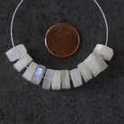 10mm Natural Rainbow Moonstone Beads Cylinder Washers Tyre Gemstones for DIY Jewelry Making