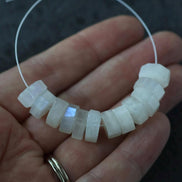 10mm Natural Rainbow Moonstone Beads Cylinder Washers Tyre Gemstones for DIY Jewelry Making