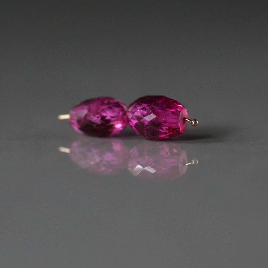 10mm Pink Padparadscha Sapphire Oval Beads Faceted 2 PCs Gemstone Beads go DIY Jewelry Making Earrings Necklace Gift September Birthstone