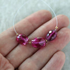 10mm Pink Padparadscha Sapphire Oval Beads Faceted 2 PCs Gemstone Beads go DIY Jewelry Making Earrings Necklace Gift September Birthstone