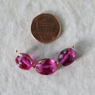 10mm Pink Padparadscha Sapphire Oval Beads Faceted 2 PCs Gemstone Beads go DIY Jewelry Making Earrings Necklace Gift September Birthstone