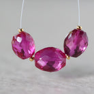 10mm Pink Padparadscha Sapphire Oval Beads Faceted 2 PCs Gemstone Beads go DIY Jewelry Making Earrings Necklace Gift September Birthstone
