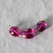10mm Pink Padparadscha Sapphire Oval Beads Faceted 2 PCs Gemstone Beads go DIY Jewelry Making Earrings Necklace Gift September Birthstone