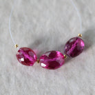 10mm Pink Padparadscha Sapphire Oval Beads Faceted 2 PCs Gemstone Beads go DIY Jewelry Making Earrings Necklace Gift September Birthstone