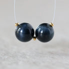 10mm Rare Natural Blue Tigers Eye Beads Round Smooth Pair Hawk Eye Gemstone for DIY Jewelry Making Earrings