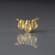 Natural Yellow Sapphire Beads Briolettes Pair Shape 3 Pcs 5-10mm Faceted Drops Sapphire Genuine Gemstone DIY Jewelry Earrings Pendant