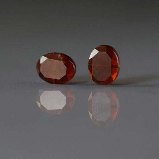 Hessonite Garnet Oval Beads Faceted 10x13mm 2 Pcs Natural Gemstone DIY Jewelry Making Earrings Necklace January Birthstone
