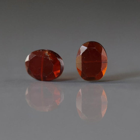 Hessonite Garnet Oval Beads Faceted 10x13mm 2 Pcs Natural Gemstone DIY Jewelry Making Earrings Necklace January Birthstone