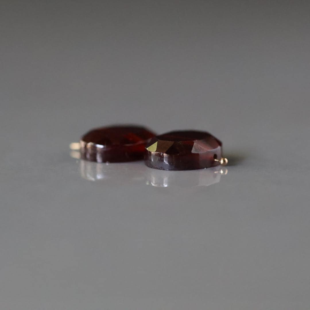 Hessonite Garnet Oval Beads Faceted 10x13mm 2 Pcs Natural Gemstone DIY Jewelry Making Earrings Necklace January Birthstone