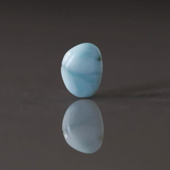 10x14mm Dominican Larimar Flat Oval Bead Smooth Nugget 1 Piece Gemstone Beads DIY Jewelry Making