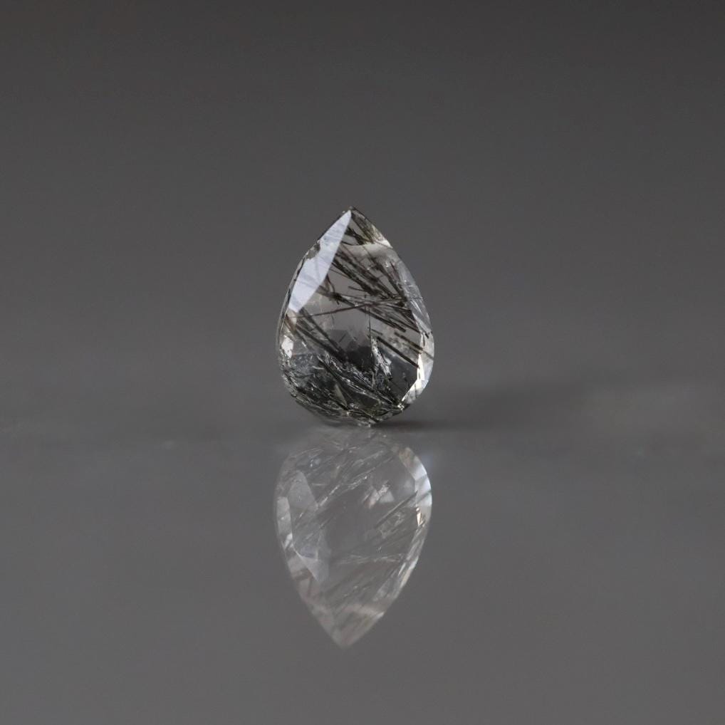 AAA Rutilated Quartz Briolette Bead Pear Drop Faceted Bead 10mm x 7mm 1 Pc Gemstone Beads for Jewelry Making