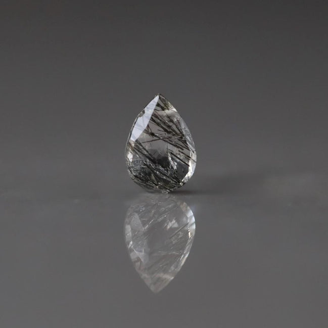 10x7mm Rutilated Quartz Briolette Bead - Faceted Tear Drop Natural Gemstone 1 Pc