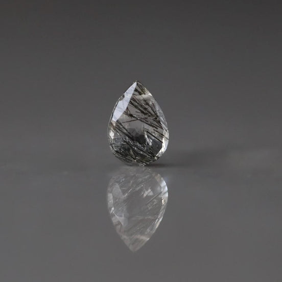 10x7mm Rutilated Quartz Briolette Bead - Faceted Tear Drop Natural Gemstone 1 Pc