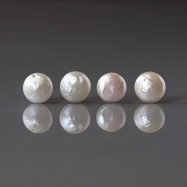11mm 12mm Freshwater Pearl Beads Coin Pearls Ivory White Baroque Pearls 4 Beads Beading Crafter Gift June Birthstone DIY Jewelry