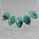 Natural Emerald Marquise Beads Faceted 11mm Briolette Stone Gemstone Bead for DIY Jewelry Making Gift Beads May Birthstone