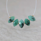 Natural Emerald Marquise Beads Faceted 11mm Briolette Stone Gemstone Bead for DIY Jewelry Making Gift Beads May Birthstone